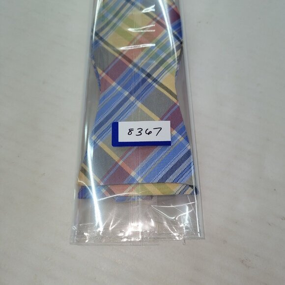Tommy Hilfiger Bowtie Men Adjustable Size 13 3/4-18" Silk Plaid Preppy - Picture 8 of 8